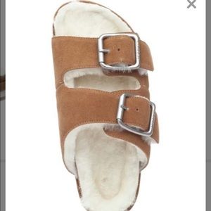 Cognac suede lynx sandal